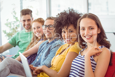 Fashion student smiling at camera