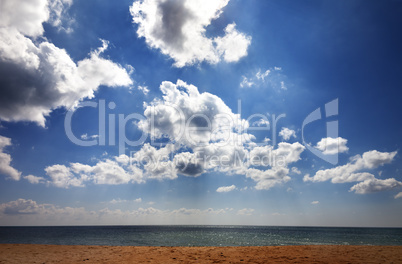 Sea beach in sun day