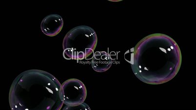 Beautiful Air Bubbles rising on black background. HD 1080.