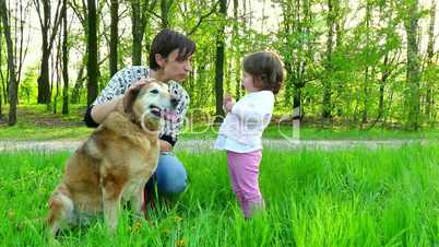 Portrait People Family Mother Mom Daughter Child Girl Dog Lifestyle