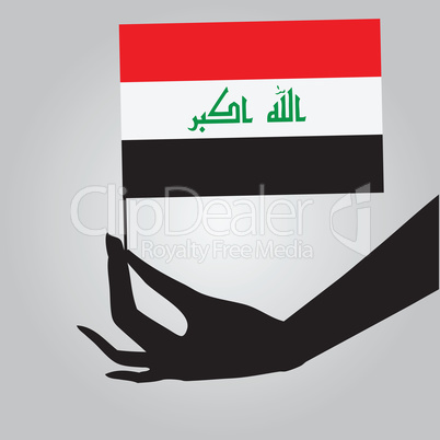 Hand with Iraq flag