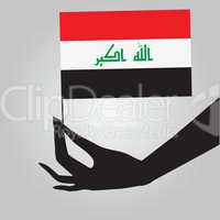 Hand with Iraq flag