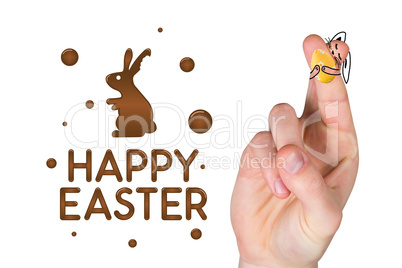 Composite image of fingers as easter bunny