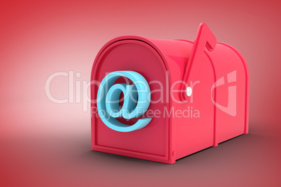 Composite image of red email post box