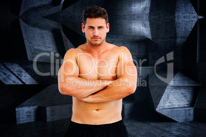 Composite image of bodybuilder posing