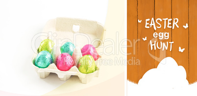 Composite image of easter  egg hunt graphic