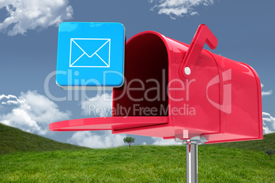 Composite image of red email postbox