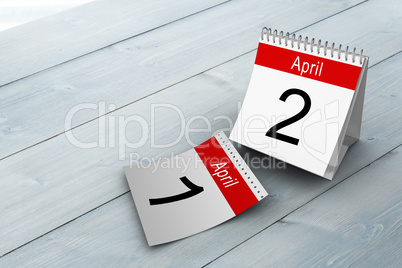 Composite image of april calendar