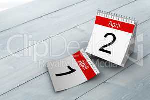 Composite image of april calendar