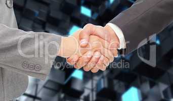 Composite image of handshake between two business people