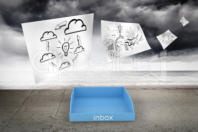 Composite image of blue inbox