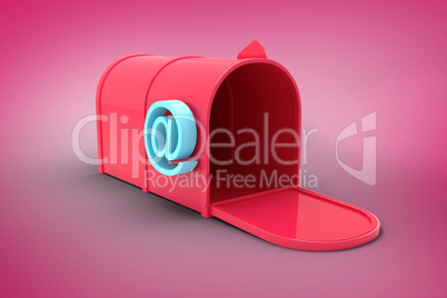 Composite image of red email post box