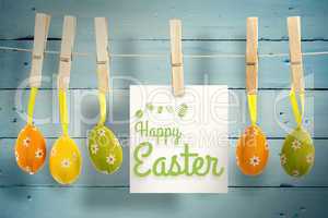 Composite image of happy easter greeting