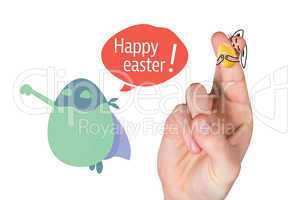 Composite image of fingers as easter bunny