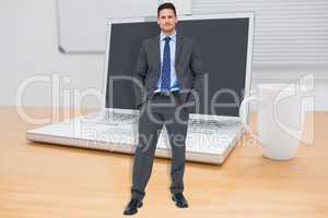 Composite image of thinking businessman