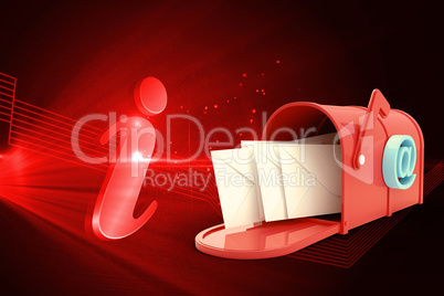 Composite image of red email postbox