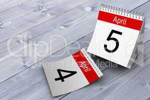 Composite image of april calendar