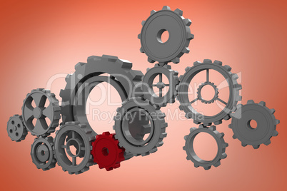 Composite image of cogs and wheels graphic