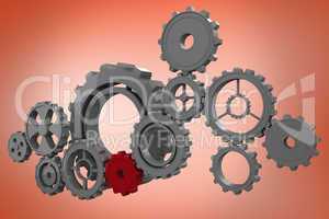 Composite image of cogs and wheels graphic