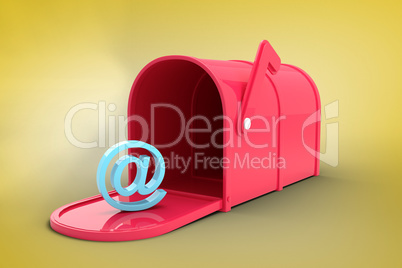 Composite image of red email post box