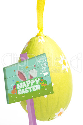 Composite image of easter egg hunt sign