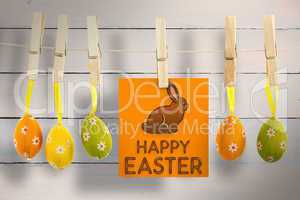 Composite image of happy easter greeting