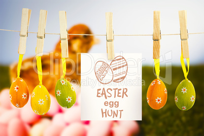 Composite image of easter egg hunt graphic