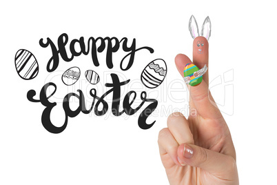 Composite image of fingers as easter bunny