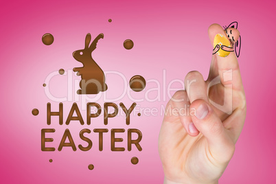 Composite image of fingers as easter bunny