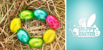 Composite image of happy easter graphic