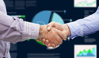 Composite image of men shaking hands