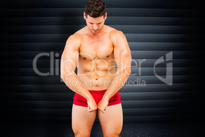 Composite image of attractive bodybuilder Composite image of attractive bodybuilder