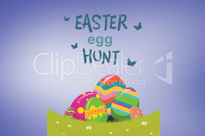 Composite image of easter  egg hunt graphic