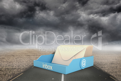 Composite image of blue inbox