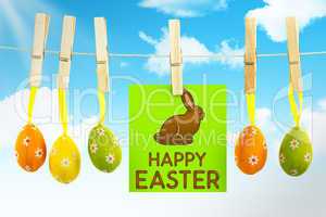 Composite image of happy easter greeting