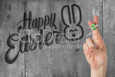 Composite image of fingers as easter bunny Composite image of fingers as easter bunny