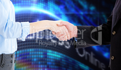 Composite image of close up of a business people closing a deal