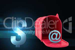Composite image of red email post box