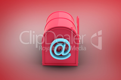 Composite image of red email post box