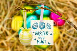 Composite image of easter egg hunt graphic