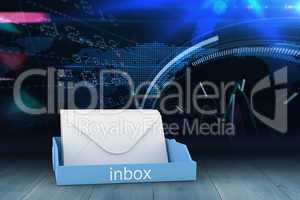 Composite image of blue inbox