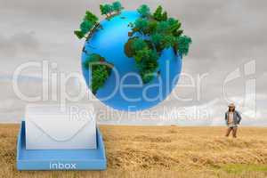 Composite image of blue inbox