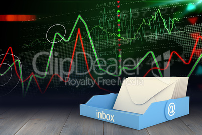 Composite image of blue inbox