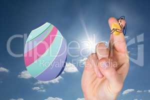 Composite image of fingers as easter bunny