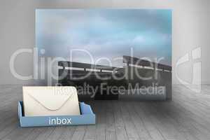 Composite image of blue inbox