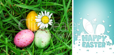 Composite image of happy easter graphic