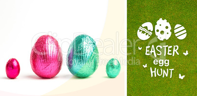 Composite image of easter egg hunt graphic