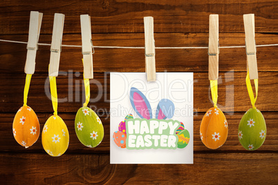 Composite image of happy easter greeting