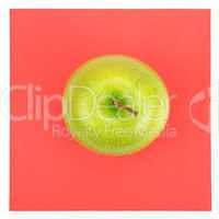 Green apple and red napkin