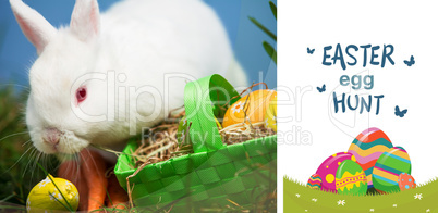 Composite image of easter  egg hunt graphic